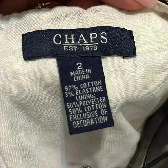 Chaps black and white colonial sleeveless dress Size 2 - Picture 3 of 3